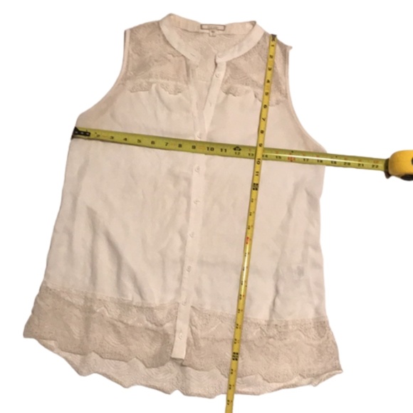 PLEIONE Anthropologie button down sleeveless lace - Picture 3 of 9